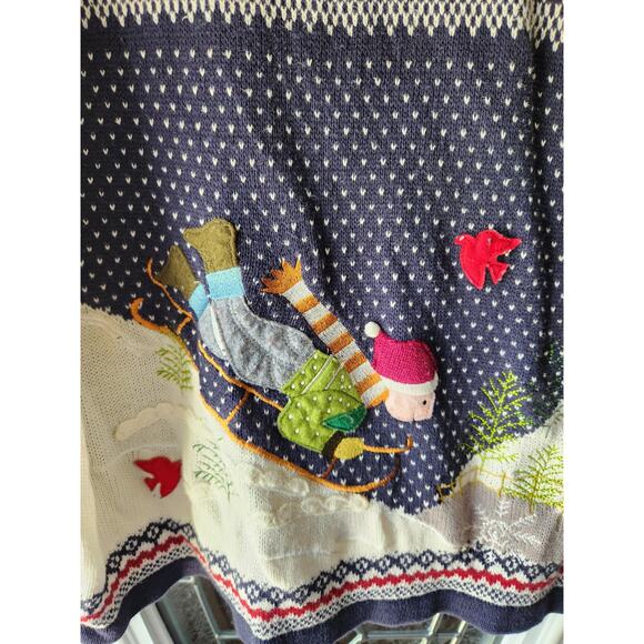 Ltd Ed. CJ Banks Hand Embroidered 2010 Sweater Holiday Winter Christmas Size 1X - Picture 3 of 6